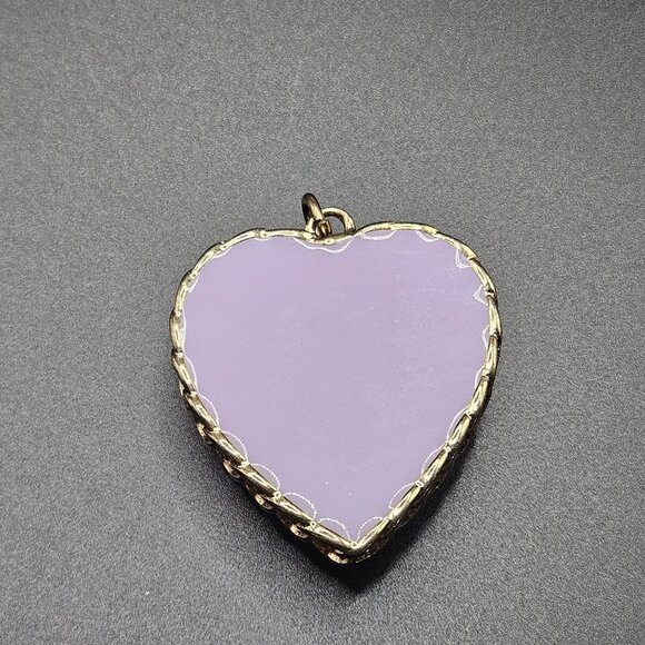 Vintage Juicy Couture Pendant Layered Crystal Heart Lock Gold Tone Trim Y2K - Picture 7 of 9